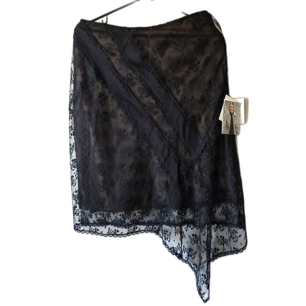 Vintage Mcclinstock Skirt Lace Black Whimsigoth Dark Fairy Sexy Asymmetrical 8